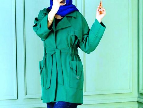 مدل مانتو مجلسی زنانه رنگ سبز