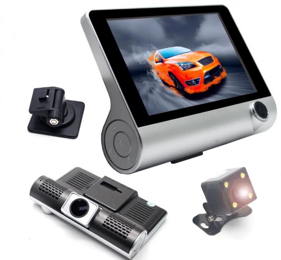 دوربین خودرو Exclusive با صفحه نماش ۴ اینچ ۳ لنز
