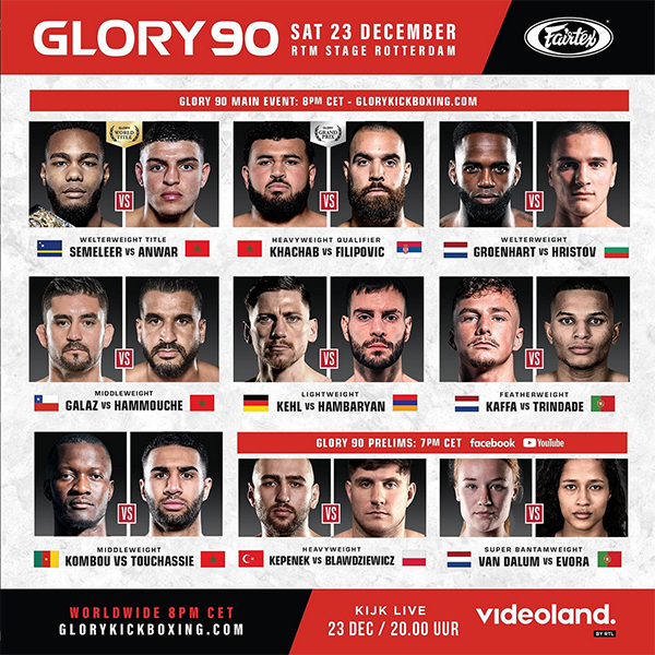 دانلود رویداد کیک بوکسینگ :Glory 90: Semeleer vs. Anwar