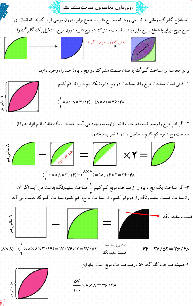 مساحت گلبرگ