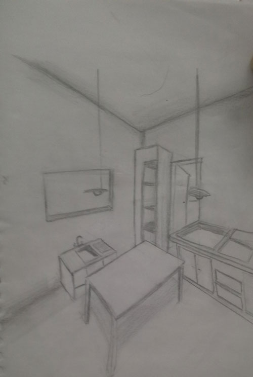پرسپکتیو داخلی سه نقطه ای