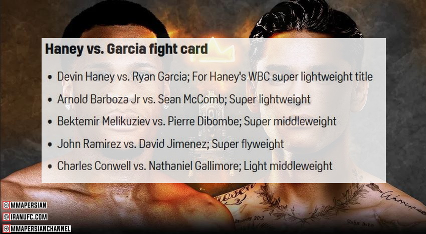 دانلود مبارزه بوکس قهرمانی :  Devin Haney vs. Ryan Garcia