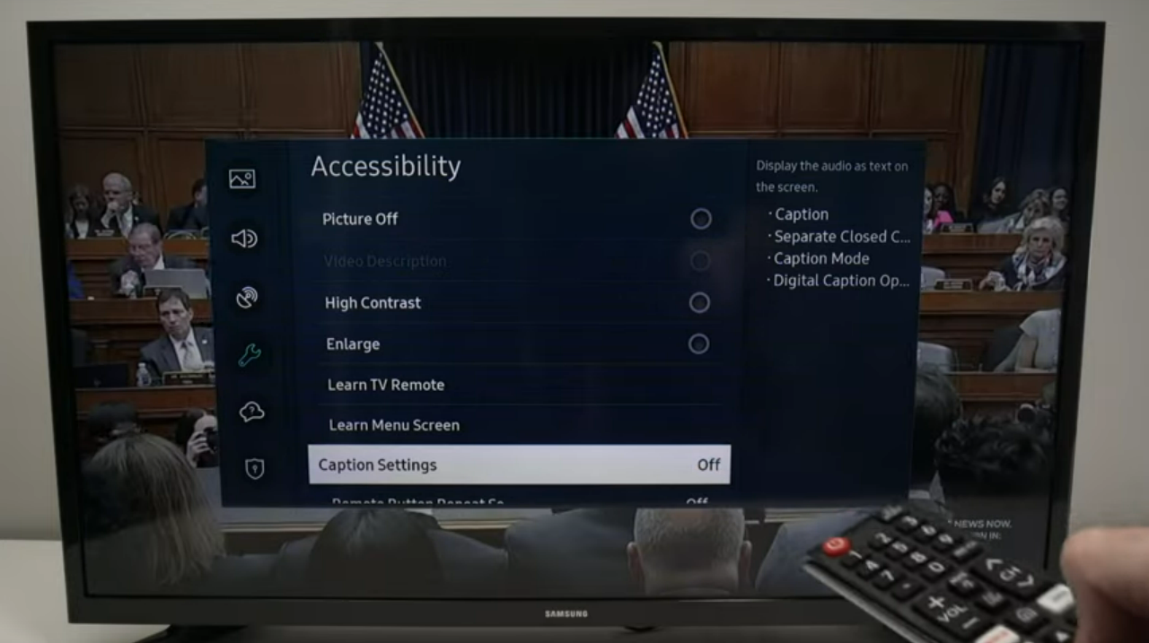 Caption Settings off