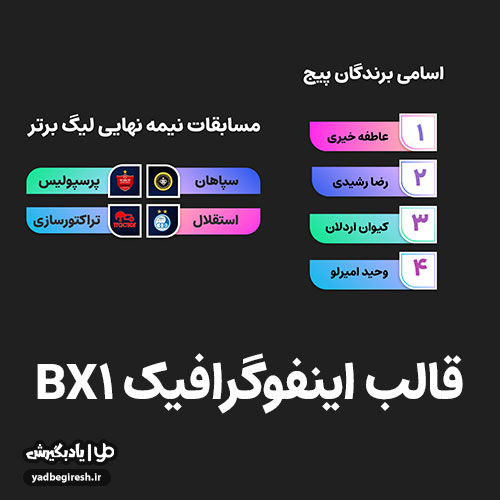 قالب خام اینفوگرافیک bx1 جهت استفاده فتوشاپ طراحی - فایل خام سایت یادبگیرش